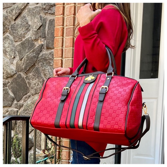 ShopEvelynne Handbags - Most Fabulous Travel Bag! Embossed Fabulous vegan Weekend Travel Duffle …